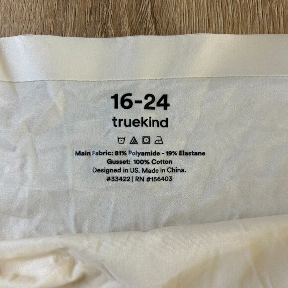 Truekind® Seamless Stretch Mid-Waist Thong - Nude - Size 16-24 (NEW) - Picture 3 of 5